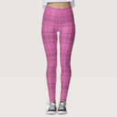 Elegantes Niedlich rosa Tartan Kariertes Muster Leggings (Vorderseite)
