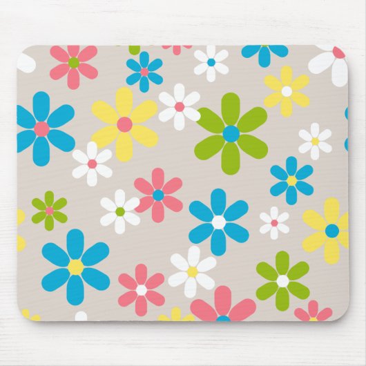 Elegantes, Niedliches Abstraktes Frühjahr Daisy Bl Mousepad (Vorne)