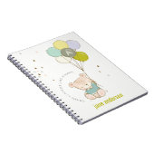 Elegantes Niedliches Blue Bar Balloon Boys Monogra Notizblock (Rechte Seite)