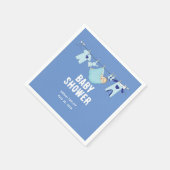 Elegantes Niedliches Blue Boy Baby Shower Party Serviette (Ecke)
