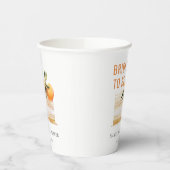 Elegantes Niedliches Boho Orange Fruit Cake Brautp Pappbecher (Links)