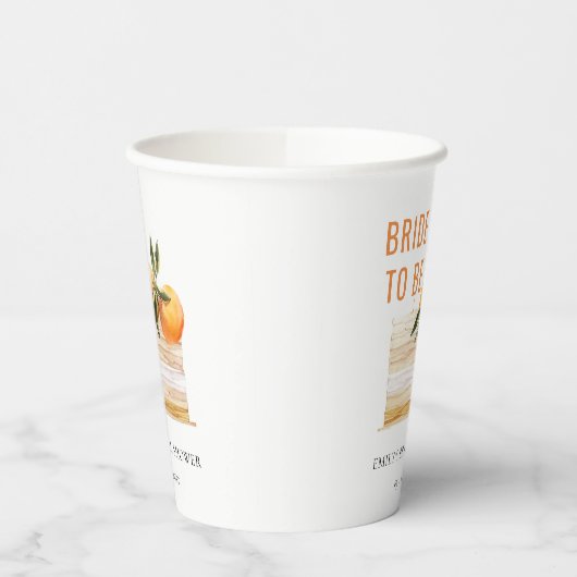 Elegantes Niedliches Boho Orange Fruit Cake Brautp Pappbecher (Links)