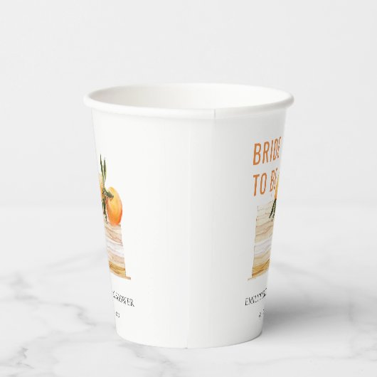Elegantes Niedliches Boho Orange Fruit Cake Brautp Pappbecher (Rechts)
