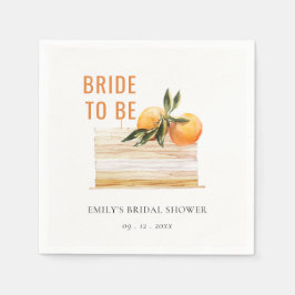 Elegantes Niedliches Boho Orange Fruit Cake Brautp Serviette