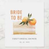 Elegantes Niedliches Boho Orange Fruit Cake Brautp Weinetikett (Einzelnes Label)