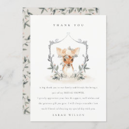 Elegantes Niedliches Brautparty von Dusky Deer Flo Dankeskarte