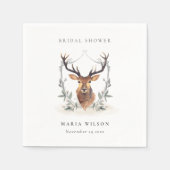 Elegantes Niedliches Brautparty von Dusky Deer Flo Serviette (Vorderseite)