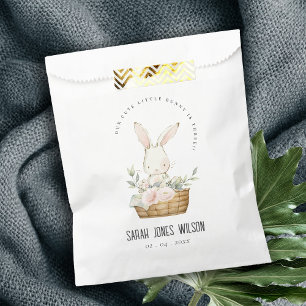 Elegantes Niedliches Bunny im Blumenkorb Kindergeb Geschenktütchen