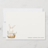 Elegantes Niedliches Bunny im Blumenkorb Kindergeb Mitteilungskarte (Vorderseite)