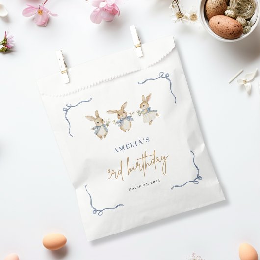 Elegantes Niedliches Bunny Kid Oster 3. Geburtstag Geschenktütchen