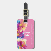 Elegantes Niedliches farbiges Monogramm Gepäckanhänger (Vorderseite vertikal)