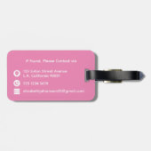 Elegantes Niedliches farbiges Monogramm Gepäckanhänger (Rückseite horizontal)