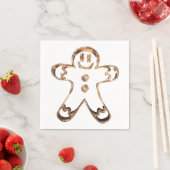 Elegantes Niedliches Gingerbread Man Weihnachts-Pa Serviette (Beispiel)