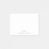 Elegantes, Niedliches Girly Script Monogram Office Post-it Klebezettel (Vorderseite)
