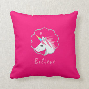 elegantes niedliches glauben an Unicorns emoji Kissen