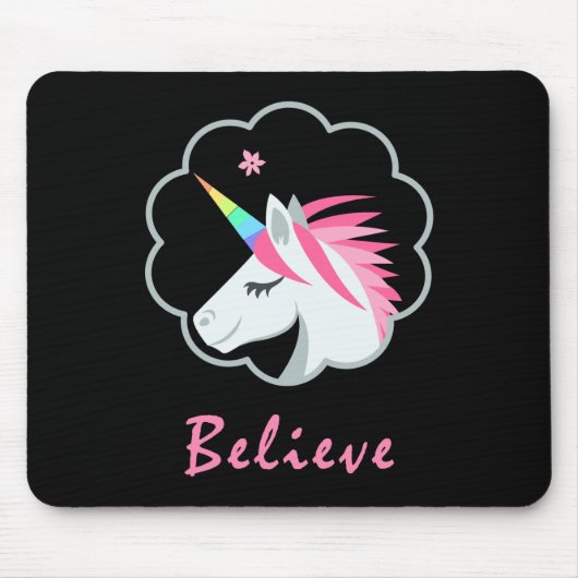 elegantes niedliches glauben an Unicorns emoji Mousepad (Vorne)
