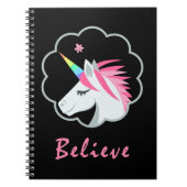 elegantes niedliches glauben an Unicorns emoji Notizblock (Vorderseite)