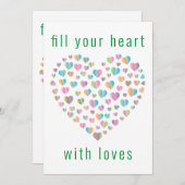 Elegantes Niedliches Herzdesign Einladung (Vorne/Hinten)
