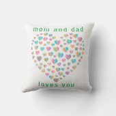 Elegantes Niedliches Herzdesign Kissen (Rückseite)