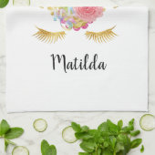 Elegantes niedliches hübsches Blumengold Glitzer U Geschirrtuch (Gefaltet)