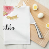 Elegantes niedliches hübsches Blumengold Glitzer U Geschirrtuch (Viertel Falte)