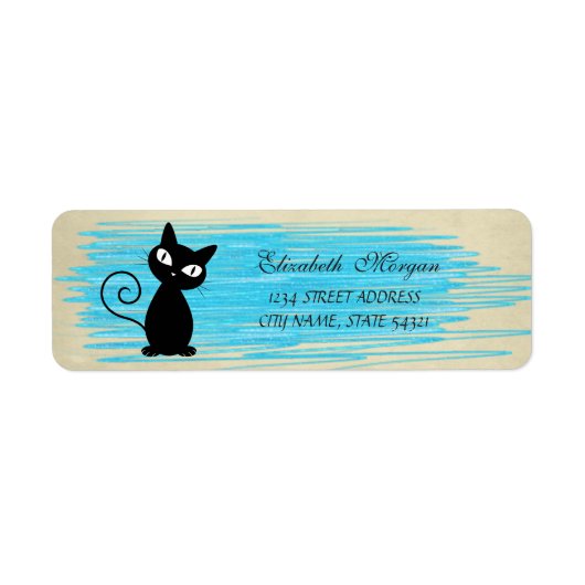 Elegantes Niedliches Katzen-Label (Vorne)
