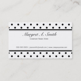 Elegantes, niedliches, klassisches B&W-Polka-Gesch Visitenkarte