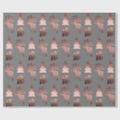 Elegantes niedliches Kupfergold-Rose Weihnachtsmus Geschenkpapier (Flach)