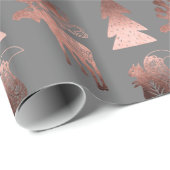 Elegantes niedliches Kupfergold-Rose Weihnachtsmus Geschenkpapier (Rolleneckpunkt)