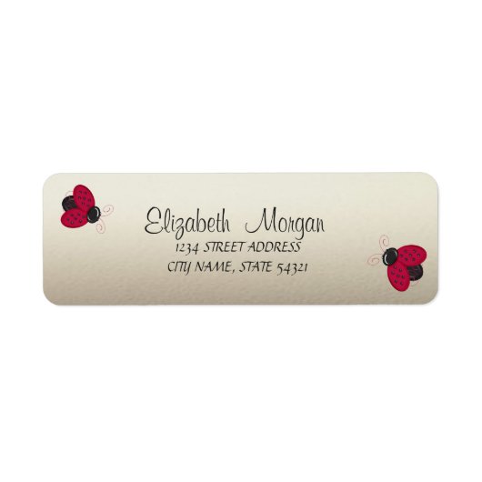 Elegantes Niedliches Ladybugs-Label (Vorne)