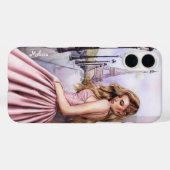 Elegantes Niedliches Mädchen in der Nähe des Eiffe Case-Mate iPhone Hülle (Rückseite (Horizontal))