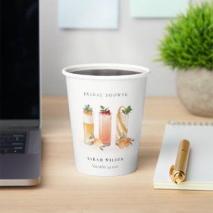 Elegantes Niedliches Obstcocktail Orange Brautpart Pappbecher