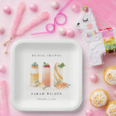 Elegantes Niedliches Obstcocktail Orange Brautpart Pappteller (Party)