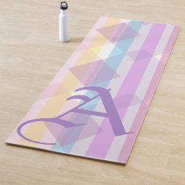 Elegantes Niedliches Pastellrosa Lila Farbmonogram Yogamatte