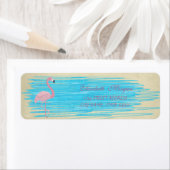 Elegantes, Niedliches rosa Flamingo-Label (Insitu)