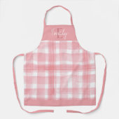 Elegantes Niedliches Rosa Kariertes Weihnachtsfest Schürze (Vorderseite)