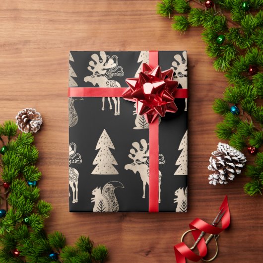 Elegantes niedliches Rose-Weihnachtsmuster Geschenkpapier (Feiertagsgeschenk)