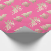 Elegantes niedliches Rose-Weihnachtsmuster Geschenkpapier (Ecke)