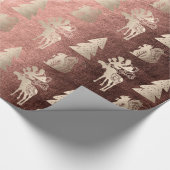 Elegantes niedliches Rose-Weihnachtsmuster Geschenkpapier (Ecke)