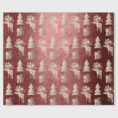 Elegantes niedliches Rose-Weihnachtsmuster Geschenkpapier (Flach)