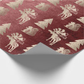 Elegantes niedliches Rose-Weihnachtsmuster Geschenkpapier (Ecke)