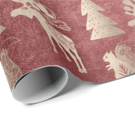 Elegantes niedliches Rose-Weihnachtsmuster Geschenkpapier