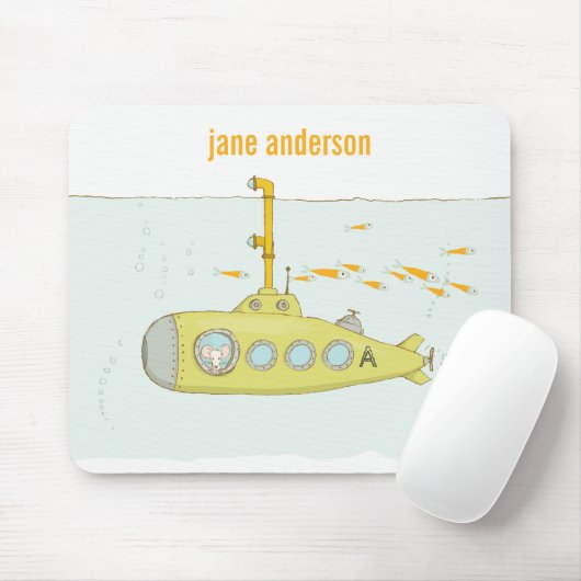 Elegantes Niedliches U-Boot-Fischmonogramm Mousepad (Mit Mouse)
