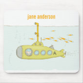 Elegantes Niedliches U-Boot-Fischmonogramm Mousepad (Vorne)
