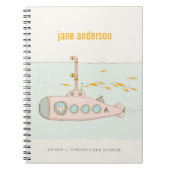 Elegantes Niedliches U-Boot-Fischmonogramm Notizblock (Vorderseite)