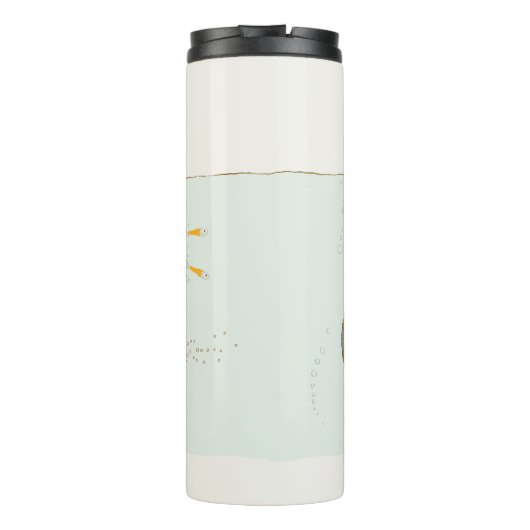 Elegantes Niedliches U-Boot-Fischmonogramm Thermosbecher (Rückseite)