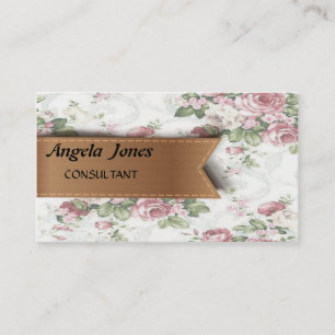 Elegantes Niedliches Vintages Blumenmuster Visitenkarte