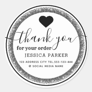 Elegantes niedliches Vintages Herz für Ihr Busines Runder Aufkleber