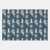 Elegantes niedliches Weihnachtsmuster Geschenkpapier Set (Vorderseite 2)