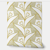 Elegantes Niedliches Weiß- und Goldherz Tapete (Abrollen)